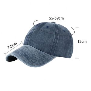 Gorra de Béisbol de Mezclilla Ajustable, Estilo Vintage, con Efecto Desgastado, Personalizable con Logotipo Bordado, para Hombre y Mujer - Product Image 2