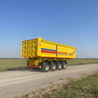Semi-remorque benne arrière robuste 4 essieux en acier, véhicule de transport basculant haute capacité personnalisable pour l'exploitation minière et la construction