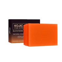 OEM 100g de savon à l'acide kojique au curcuma naturel fait à la main, éclaircissant et réduisant la pigmentation des taches brunes et l'acné