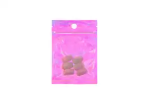 Custom Rainbow Holographic ZipLock Packaging Pink Hologram Plastic Pouches Mylar Laser Bags For Jewelry