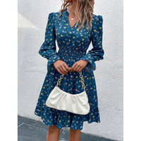 Robe Midi Chic et Élégante à Motifs Floraux pour Femme, Longueur Genou Naturelle, Tenue Décontractée Printemps-Été pour Rendez-vous – Personnalisation OEM/ODM