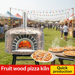 Four à <span class=keywords><strong>pizza</strong></span> extérieur compact XM QDMECH, style chinois, en briques, pour cuisson au bois - Product Image 1
