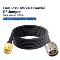 Kabel Ekstensi Jumper RF Koaksial LMR240 Low Loss SMA Male ke N Male 20cm Double Shielded untuk Penguat Sinyal Antena Repeater