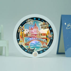 Offre d'usine Souvenir cadeau <span class=keywords><strong>venise</strong></span> la ville <span class=keywords><strong>de</strong></span> l'eau 3D papier découpé LED veilleuse réfrigérateur aimant pour décoration livraison directe - Product Image 5