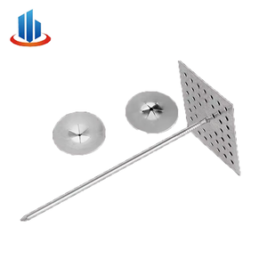 Clous d'ancrage en acier galvanisé robustes à tête plate à rainure annulaire <span class=keywords><strong>pour</strong></span> système ignifuge en <span class=keywords><strong>laine</strong></span> <span class=keywords><strong>de</strong></span> roche <span class=keywords><strong>pour</strong></span> murs extérieurs - Product Image 1