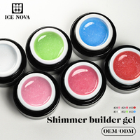 ICE NOVA Gel de construction non toxique scintillant pour ongles, 34 couleurs avec micro-paillettes, gel de construction fort pour extension d'ongles, vente en gros pour salons
