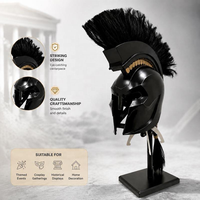 Casque d'Agamemnon noir personnalisé professionnel de Guangzhou Enjoyment, armure grecque médiévale, accessoire de jeu de rôle pour adulte