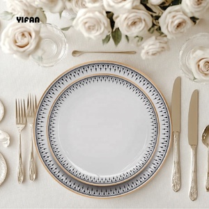 Assiettes de table en porcelaine fine, classiques, minimalistes mais saisissantes, haut de gamme, pour fêtes, mariages et événements religieux, ensemble de vaisselle - Product Image 6