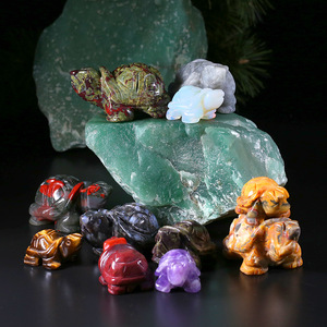Wholesale 1.5inches Handmade Natural Crystal Turtle Figurine Animal Crafts Decoration