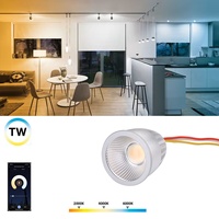 Haute qualité Ra95 10W Aluminium MR16 GU10 24V 60 Begrees Faisceau COB LED Smart accordable blanc 2000-6000K Spot