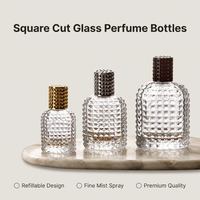 Flacon de parfum en verre rechargeable de luxe, style rétro chic, coupe carrée, flacon de parfum vintage transparent avec atomiseur à fine brume