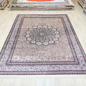 Tappeto da 9x12 piedi antico tappeto da preghiera turco portatile da viaggio orientale in seta Kashmir con la preghiera - Product Image 2