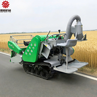 Mini-moissonneuse-batteuse à chenilles diesel pour blé et riz, moissonneuse de céréales haute efficacité
