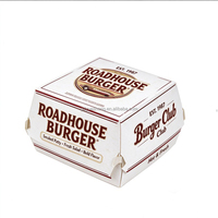 Boîtes à hamburgers jetables en papier biodégradable sur mesure, vente en gros directe d'usine chinoise avec quantité de commande flexible