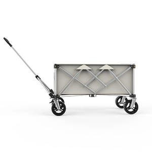 Carrito de Camping Plegable Portátil con Capacidad de Carga de 150 kg, Marco Metálico de Cuatro Ruedas, Color Marrón, Carrito de Almacenamiento para Exteriores, para Picnic y Viajes - Product Image 2