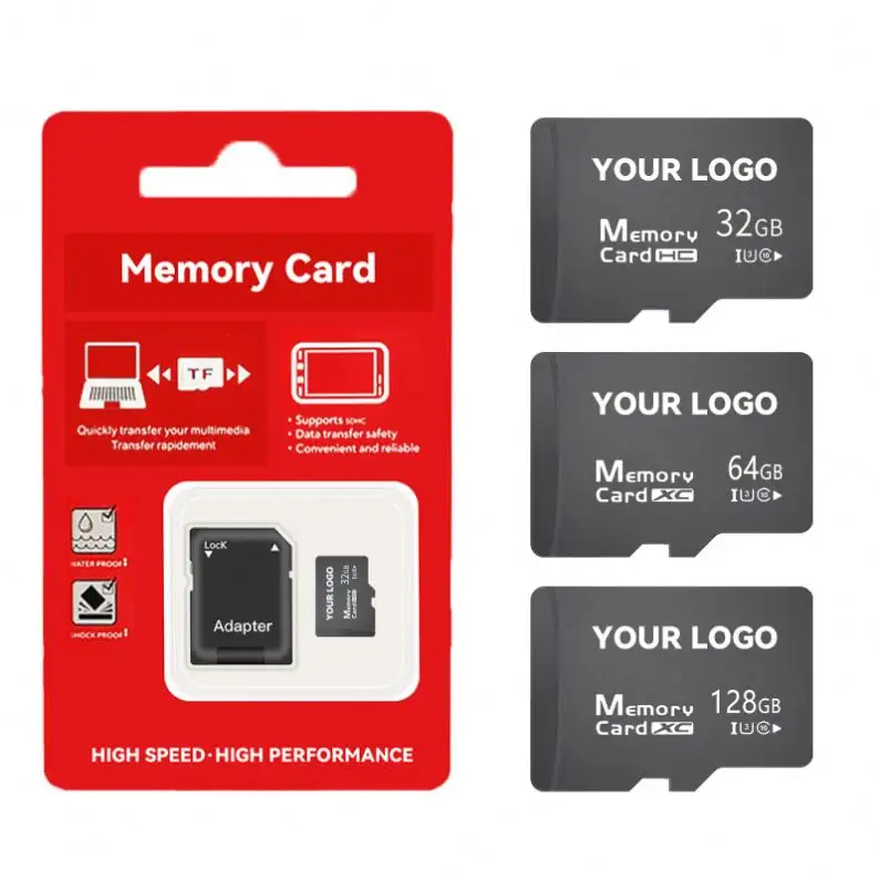 Nhà máy OEM Logo thẻ tất cả các điện thoại di động 4GB 8GB 16GB 512GB 32GB 64GB 128GB 256GB Bộ nhớ Thẻ cho máy ảnh