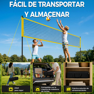 EIGOFH Espagne En Stock Kit Complet de Volleyball Portable pour Plage, Sable, Herbe, Terrains Extérieurs avec Sac de Transport et Pompe à Ballon - Product Image 6