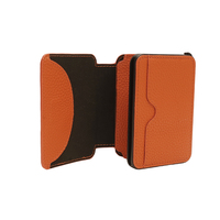 Tarjetero de Cuero Pebble con Múltiples Ranuras y Colores Personalizados, con Sistema de Apertura Automática y Diseño Delgado, para Tarjetas de Visita