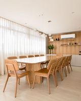 Ensemble de table et chaises de salle à manger modernes en bois pour la maison, restaurant, patio, extérieur, mobilier de salon - Vente en gros usine