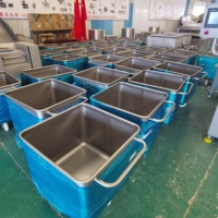 Chariot à viande en acier inoxydable 304 pour le transport alimentaire et la transformation des légumes