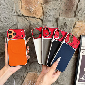 Étuis de téléphone portable magnétiques en cuir PU à motif diamant tendance pour iPhone 17 15 16 Pro Max 17 Air, coque arrière de protection rigide en PC - Product Image 2