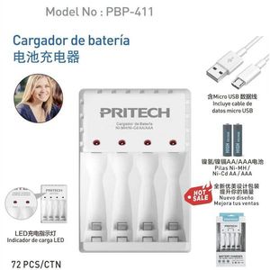 เครื่องชาร์จแบตเตอรี่ Pritech 412 พร้อมไฟ LED แสดงสถานะ สำหรับแบตเตอรี่ Li-Ion แบบชาร์จได้ - Product Image 2