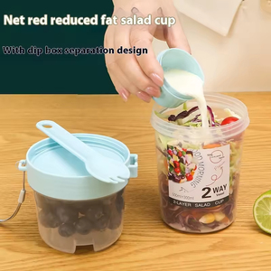 Venta al por mayor de fábrica, taza de ensalada transparente de alta calidad, taza de plástico de gran capacidad para almacenamiento de alimentos - Product Image 2