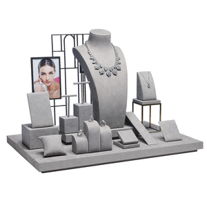 Display Packaging Grey Jewelry Display Packaging Metal Jewelry Displays Set For Cabinets Window