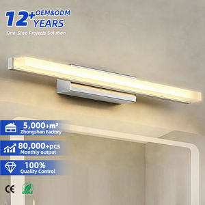 Lampe murale LED pour salle de bain, 16 pouces, IP44, luminaire pour miroir, lumière murale intérieure, moderne, blanc froid, chrome, acrylique, lampes de bar - Product Image 1