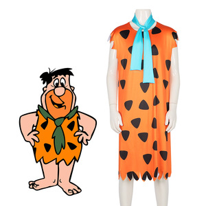 Disfraz de Fred Flintstone de Star's Edge para Hombre Adulto, Vestido Naranja, Disfraz de Halloween, Traje de Fiesta - Product Image 1