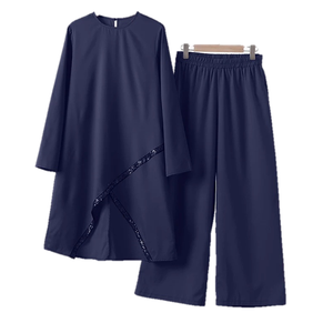 2025 dernières conceptions turc en mousseline <span class=keywords><strong>de</strong></span> soie Robe longue Abaya robe musulmane femmes caftan dubaï <span class=keywords><strong>Islam</strong></span> tissu femmes Abaya Robe pantalon 2 pièces ensemble - Product Image 1