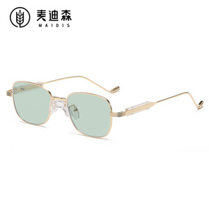 Maidis Square Sunglasses Metal <b>Frame</b> <b>Black</b> Lens UV400 Women's Fashion Sun Glasses - Product Image 3