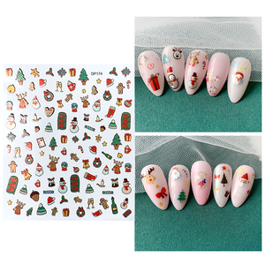 Cinq et dix GMPC/Sedex/ISO/EUDR gros arbre de noël Santa renne <span class=keywords><strong>Nail</strong></span> <span class=keywords><strong>Art</strong></span> autocollant dessin animé adhésif ongles autocollant pochoirs - Product Image 2