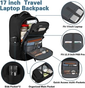Wholesale 17 Inch Rolling <b>Backpack</b> Travel Laptop <b>Backpack</b> for Men <b>Women</b> Carry on Luggage with Wheels - Product Image 6