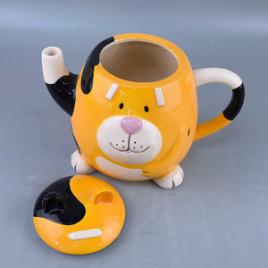 Teiera in Ceramica Ecologica a Forma di Cane 3D con Coperchio a Cannuccia, Stoviglie Carine per Feste e Natale - Product Image 2