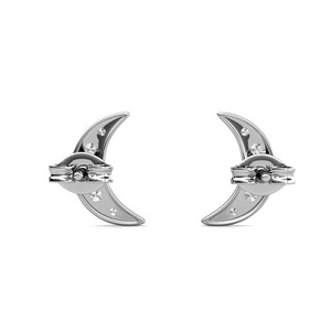 Orecchino in pietra di luna stile alla moda con cristalli <span class=keywords><strong>Swarovski</strong></span> <span class=keywords><strong>orecchini</strong></span> a mezza luna ciondoli <span class=keywords><strong>orecchini</strong></span> a bottone <span class=keywords><strong>argento</strong></span> oro fidanzamento quotidiano - Product Image 5