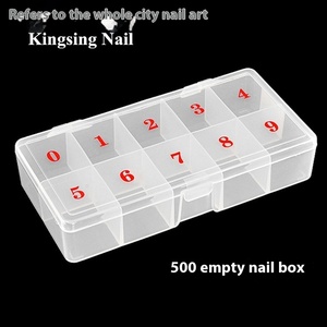 500 Pieces Clear Plastic Hand Shape Empty <b>Box</b> Custom Logo for Nail Art Manicure Jewelry <b>Storage</b> Nail Tips Beauty Accessories - Product Image 2