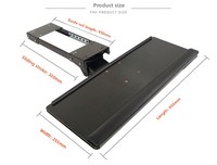 Support de clavier en bois avec rail coulissant, multifonctionnel et réglable, pour bureau d'ordinateur, avec support ergonomique pour souris