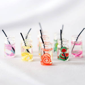 Casa de muñecas de precio bajo de alta calidad, miniaturas, bebidas de resina, Mini juguete, bebidas frescas, taza de cerveza, fruta, leche, cóctel, <span class=keywords><strong>modelo</strong></span>, accesorios de tiro - Product Image 1