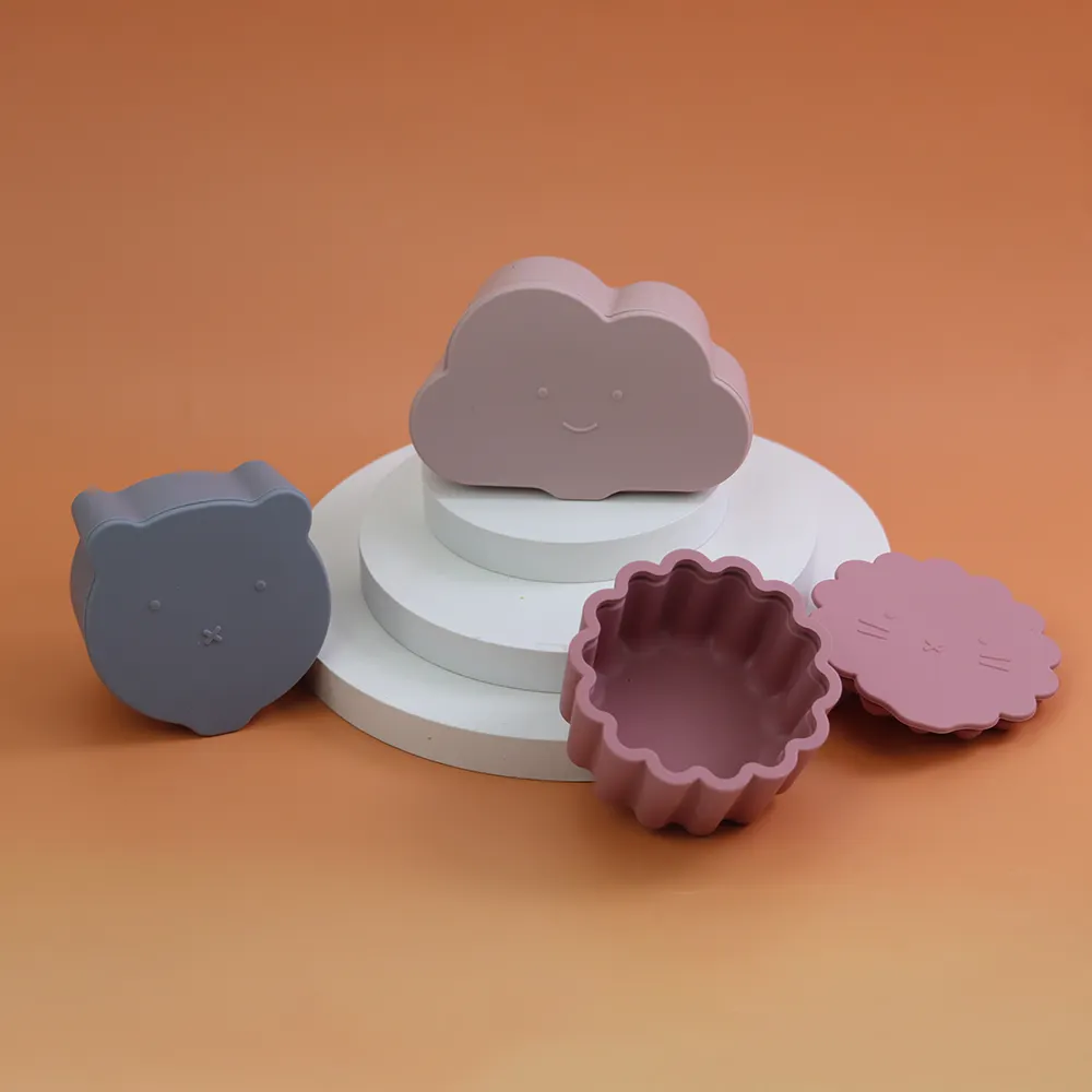 유아용 실리콘 그릇 bpa 무료 유아용 아기 실리콘 구름 그릇