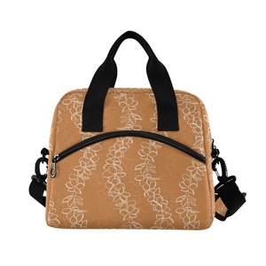 Sac isotherme personnalisé à faible MOQ pour femme, motif floral Hawaïen Puakenikeni, avec logo sur mesure - Product Image 2
