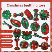 Nouveau jouet à mâcher en caoutchouc thermoplastique pour chien, résistant aux morsures, jouet sonore pour molaires, cadeaux de Noël, succès transfrontalier