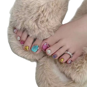 Taglie XS/S/M/L - Adesivi per unghie estivi fatti a mano, rimovibili e tutto incluso, per i <span class=keywords><strong>piedi</strong></span>. Include accessori per unghie - Product Image 1