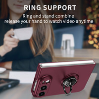 Étui de téléphone pliable en PC renforcé résistant aux chocs Skin Feel 360 °   Support rotatif pour anneau de téléphone avec protection intégrale pour iPhone Duo 18 Fold