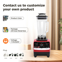 Blender Portabel 2-in-1 3-in-1 2L 4500W untuk Penggunaan Komersial Hotel, Penghancur Es, Pembuat Jus & Pengolah Makanan dengan Pembersihan Mudah