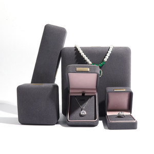 Weimei Luxury Custom Logo Velvet Microfiber Set Jewelry <b>Box</b> Bracelet <b>Gift</b> Necklace <b>Earring</b> Jewelry Packaging <b>Box</b> - Product Image 4
