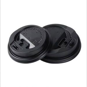 Gobelets en plastique PP jetables écologiques avec logo personnalisable, avec couvercles de 90 mm en blanc/noir pour boissons chaudes Amrico Latte Espresso Mocha - Product Image 4
