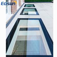 Easun Fenêtre de toit plate moderne en alliage d'aluminium à persiennes automatiques, marchepied antidérapant, verre feuilleté, conception robuste pour charges lourdes 5