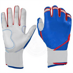Guantes de Bateo de Béisbol de Cuero Antideslizantes Mudassar Sports con Cierre de Gancho y Bucle, Ecológicos, de Color Sólido, Estilo Deportivo, para Mano Derecha - Product Image 1