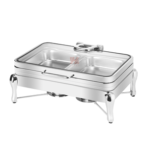 Liyunda peralatan katering komersial piring Chafing baja tahan karat bahan bakar mewah kompor makanan emas menyesuaikan warna ODM layanan - Product Image 2